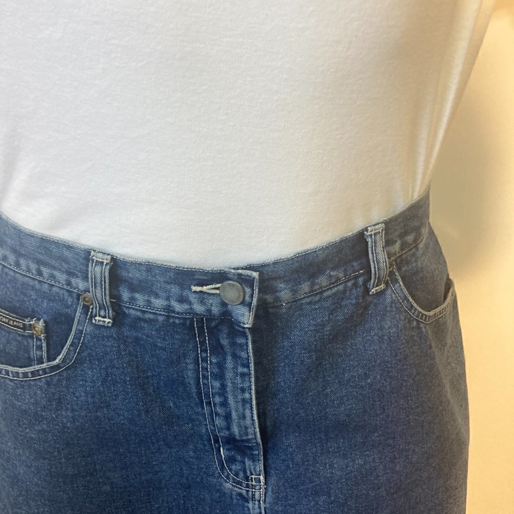 New York & Company SZ 8 Blue Jean Denim Skirt Classic Vintage - Picture 2 of 8